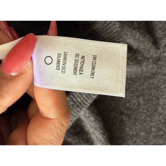 Frame Frankie Ruched Mélange Cashmere Sweater Grey Small Crew - Picture 11 of 13